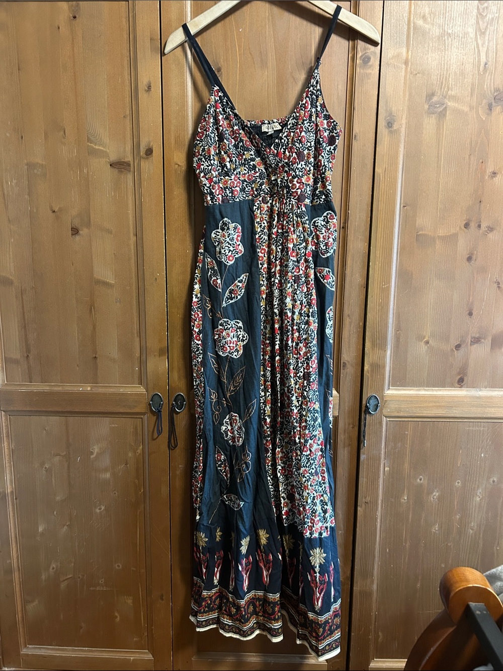 Beautiful Magic Floral Bohemian 100% Cotton Dress, size Large